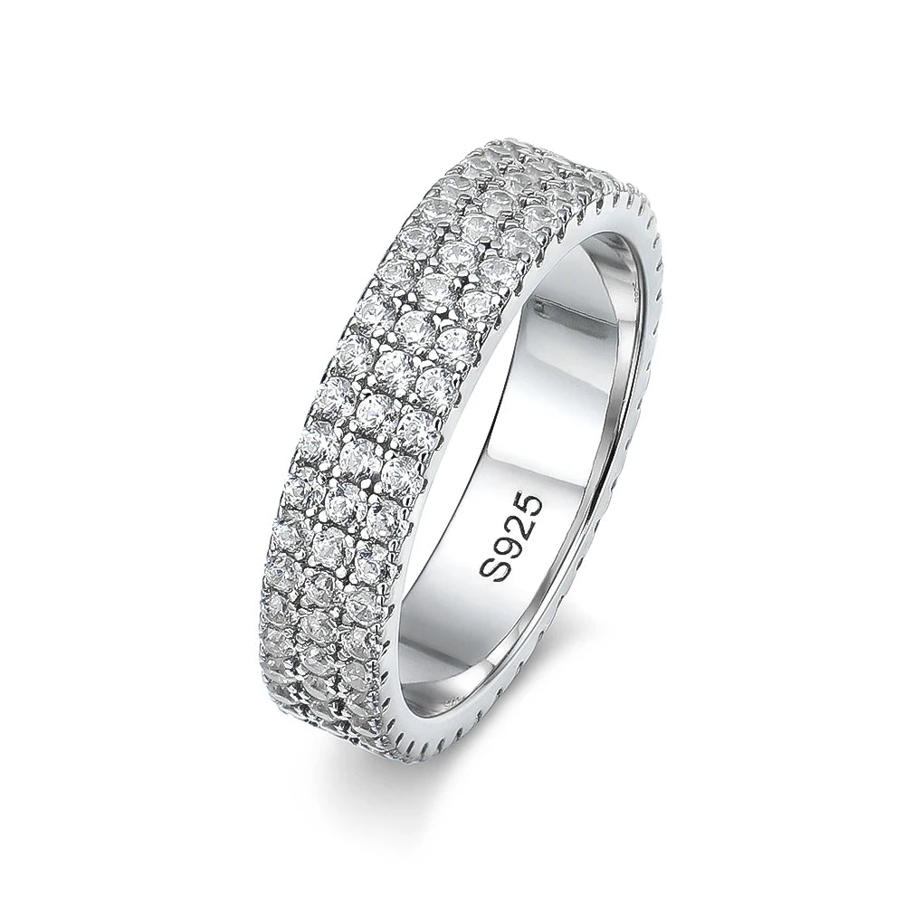 Full Moissanite Eternity Band Ring in 925 Silver