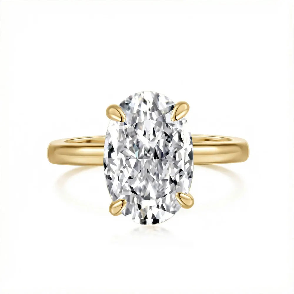Oval Moissanite Ring, 1ct to 4ct GRA Certified