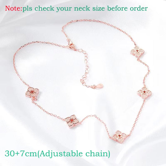 Flower Moissanite Choker Necklace, 925 Silver 18k Plated