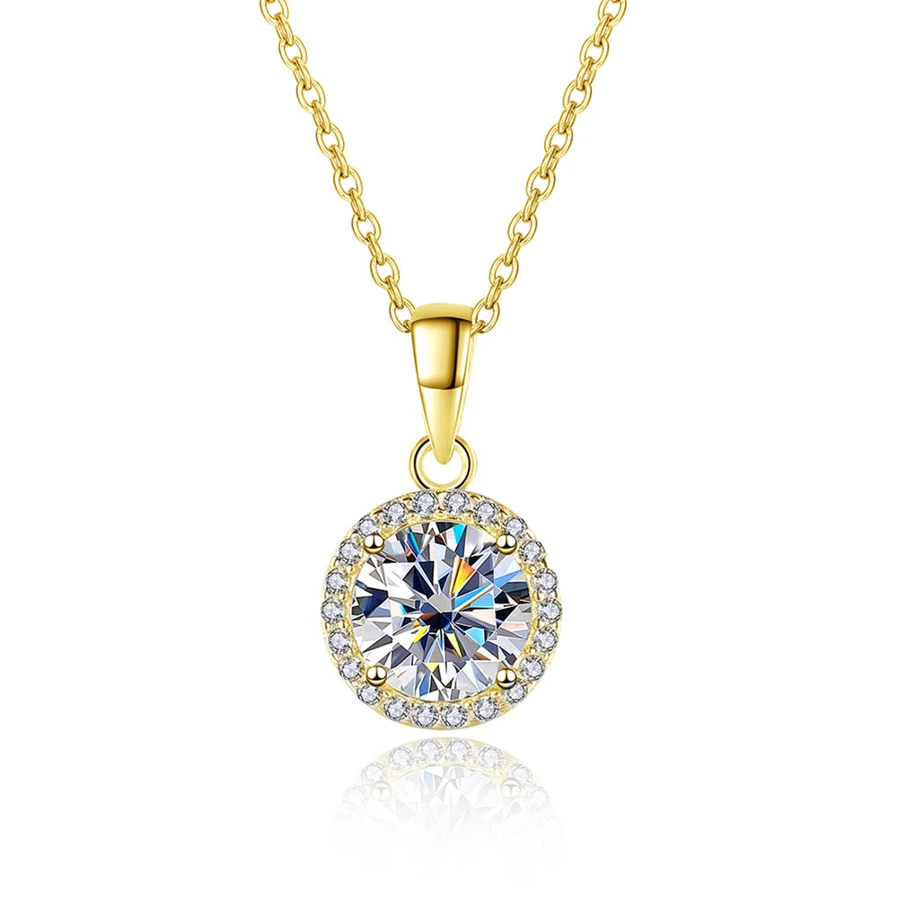 1ct Round Pendant Necklace in 925 Silver