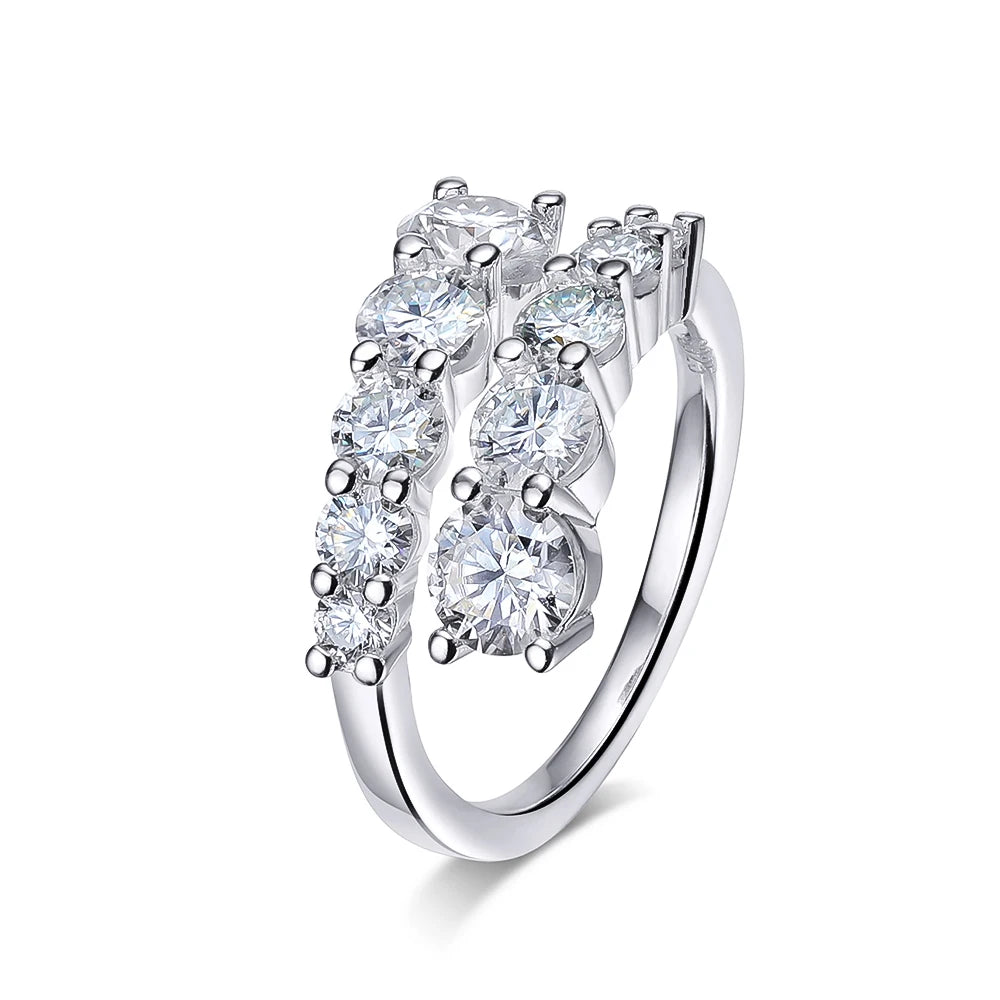 3.26cttw Moissanite Ring, GRA Certified in 925 Silver