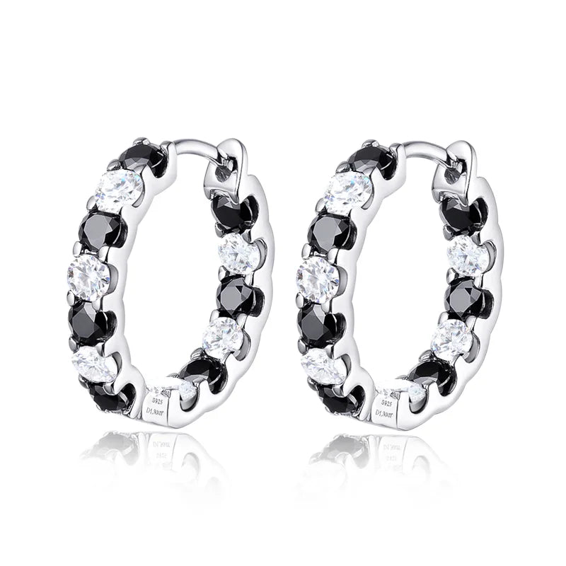 2.6cttw Moissanite Hoop Earrings in 925 Silver
