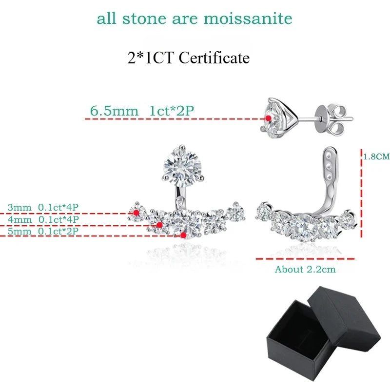 4.6cttw Moissanite Stud Earrings in 925 Sterling Silver