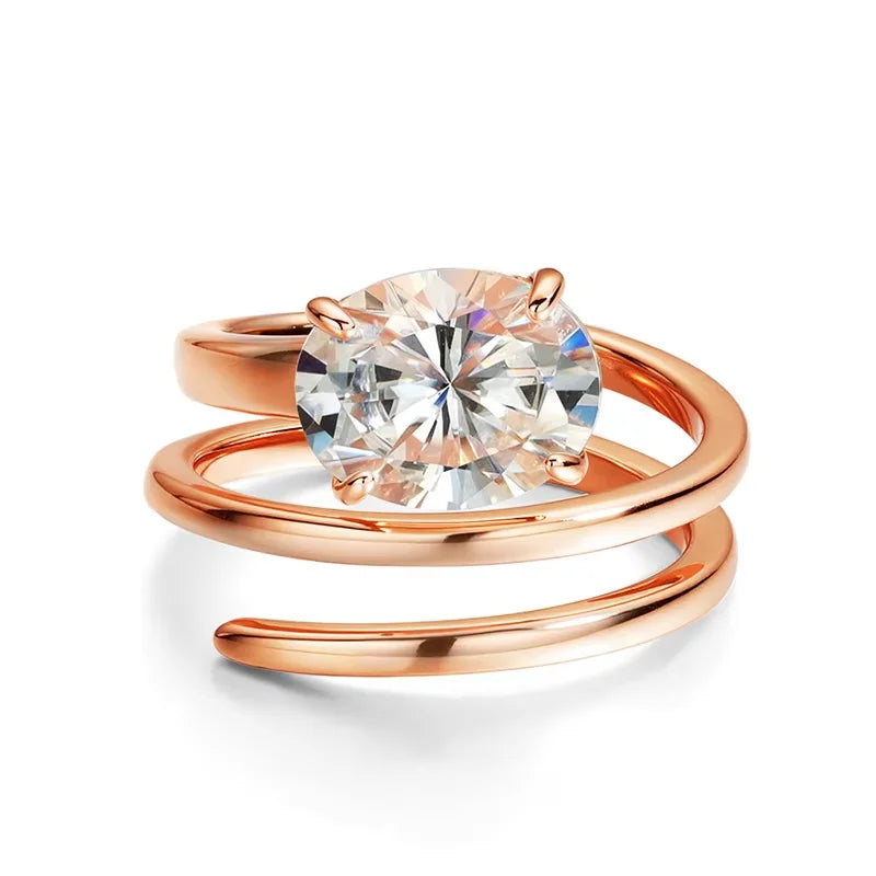 Moissanite Solitaire Ring, 1ct to 3ct Certified, 925