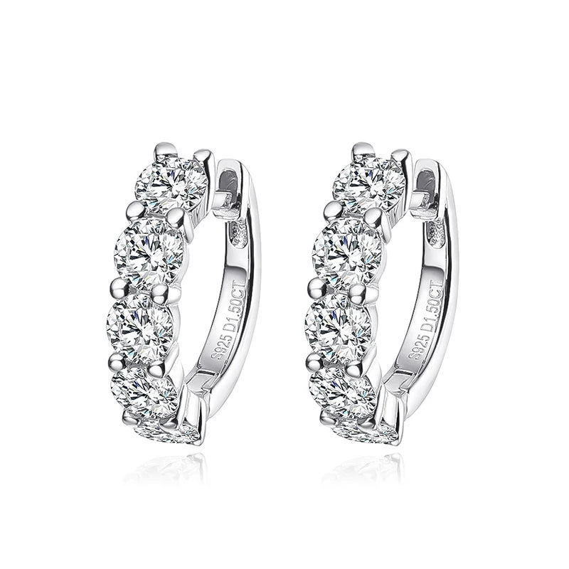 3cttw Moissanite Hoop Earrings in Sterling Silver