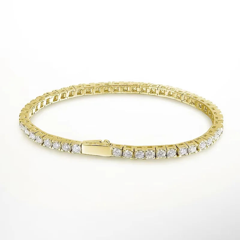 Moissanite Tennis Bracelet, 3mm GRA Certified 925 Silver