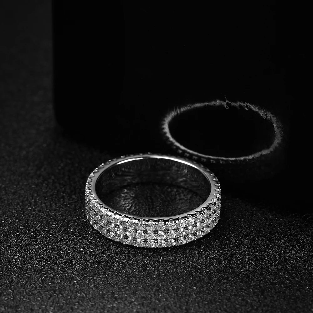 Full Moissanite Eternity Band Ring in 925 Silver