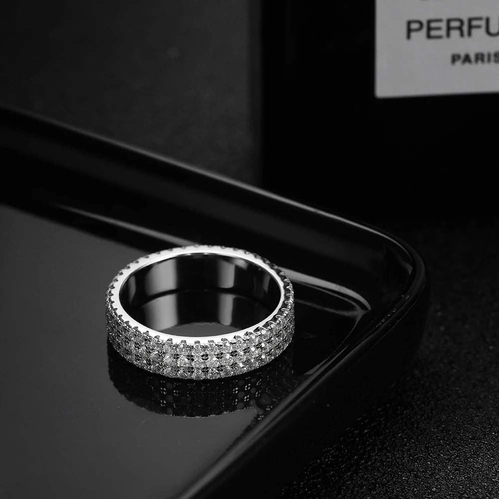 Full Moissanite Eternity Band Ring in 925 Silver