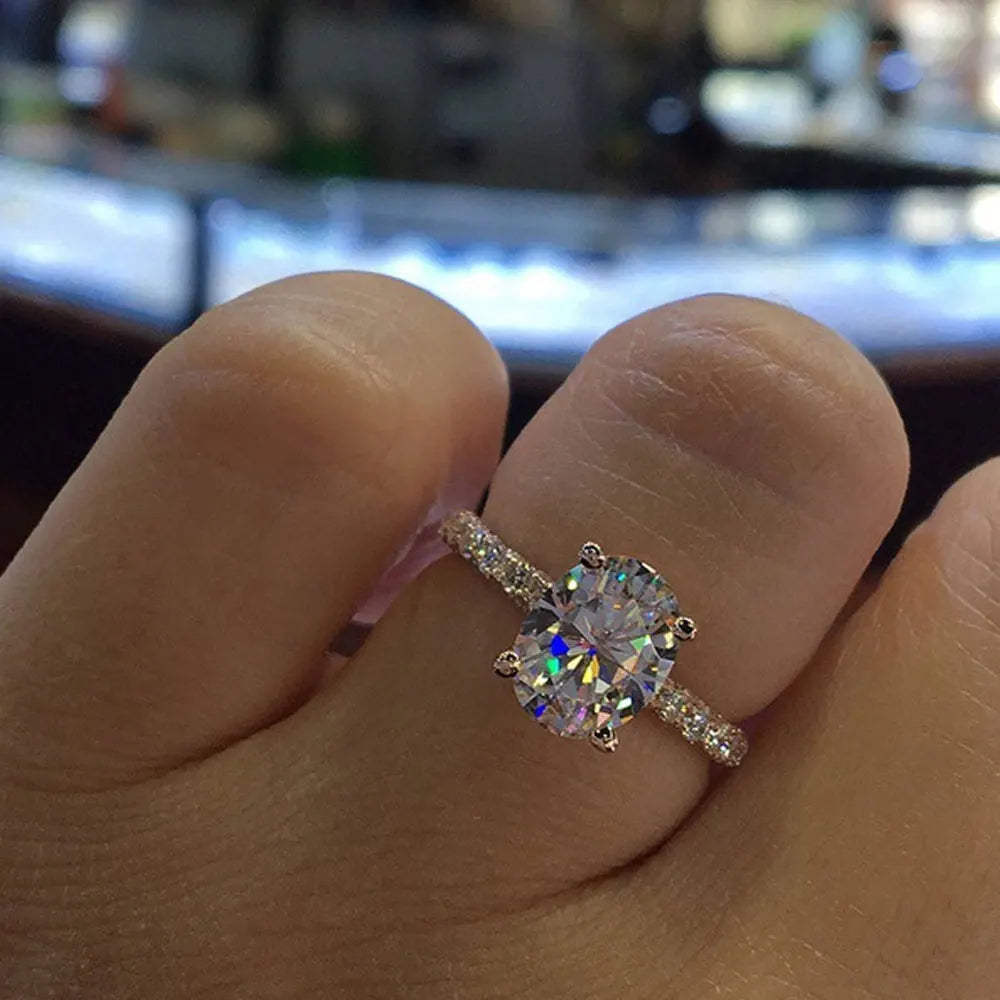Oval Moissanite Ring, 1ct to 4ct in 925 Silver