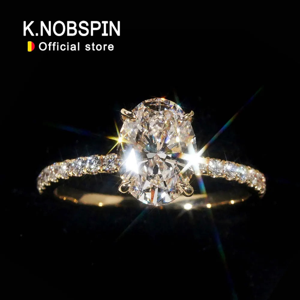 Oval Moissanite Ring, 1ct to 4ct in 925 Silver