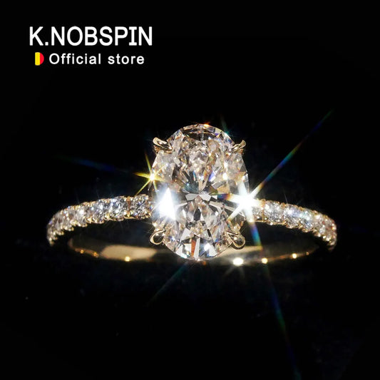 Oval Moissanite Ring, 1ct to 4ct in 925 Silver