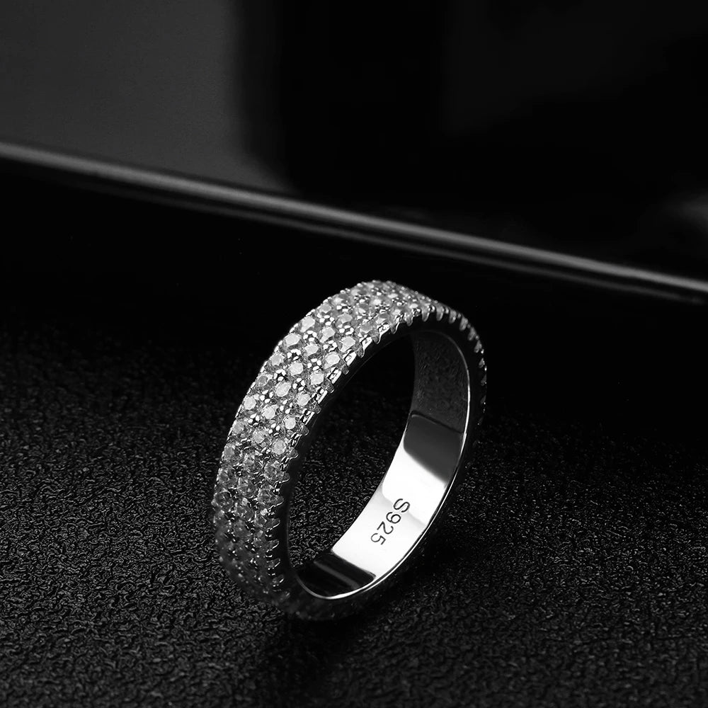 Full Moissanite Eternity Band Ring in 925 Silver