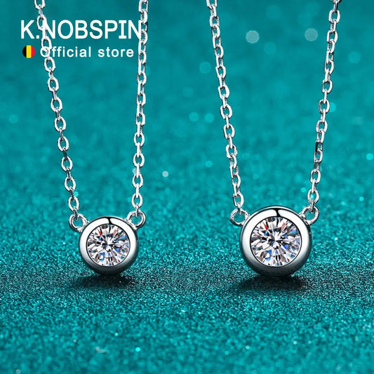 D Colour Moissanite Solitaire Necklace, 0.5ct to 2ct