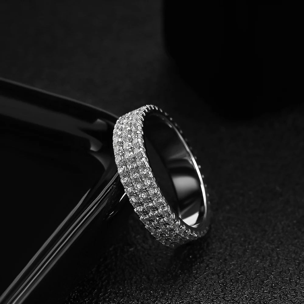 Full Moissanite Eternity Band Ring in 925 Silver