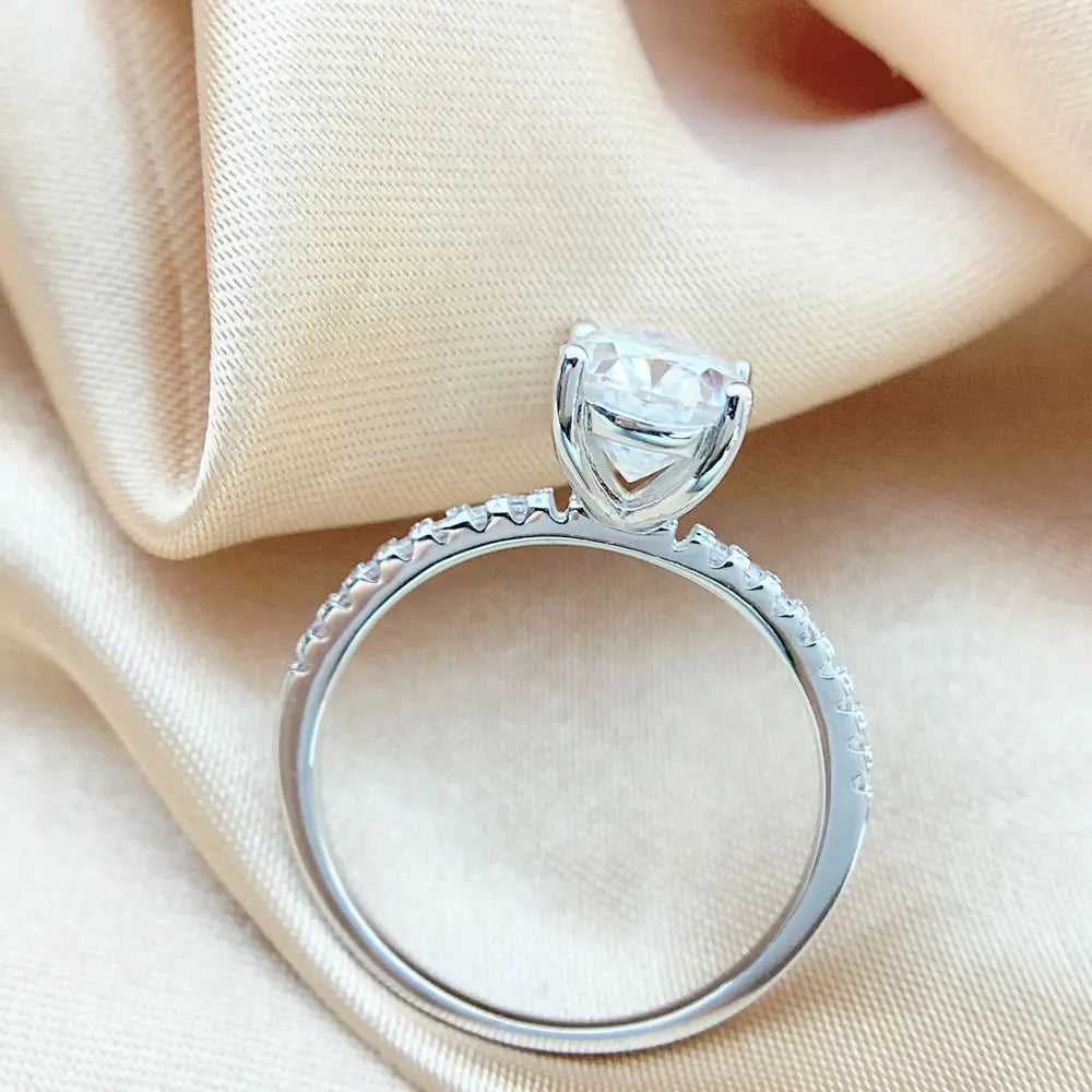 Oval Moissanite Ring, 1ct to 4ct in 925 Silver