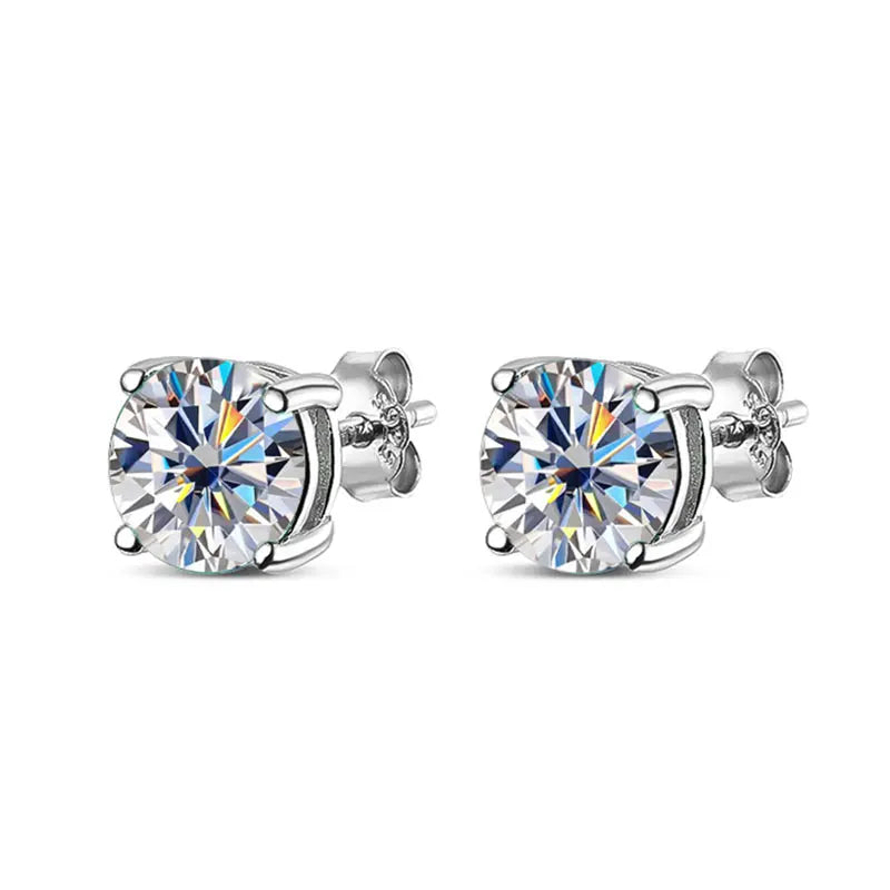 Coloured Moissanite Stud Earrings, 0.3ct to 3ct