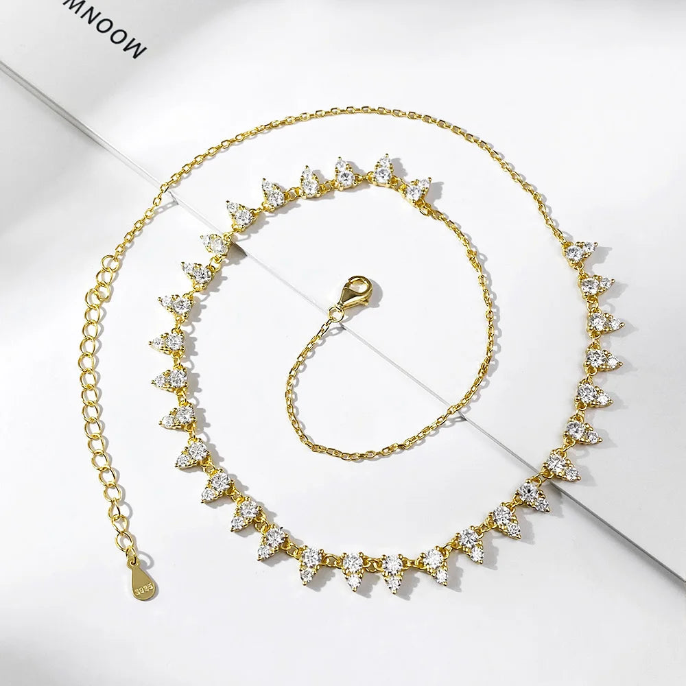 Moissanite Tennis Necklace, 2mm or 3mm 18 Inch s925