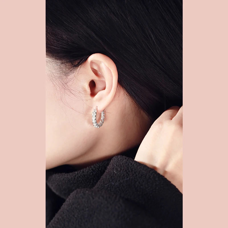 2.6cttw Moissanite Hoop Earrings in 925 Silver