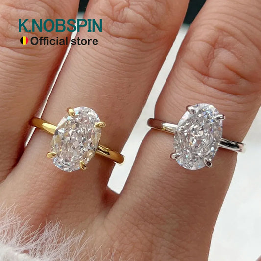 Oval Moissanite Ring, 1ct to 4ct GRA Certified