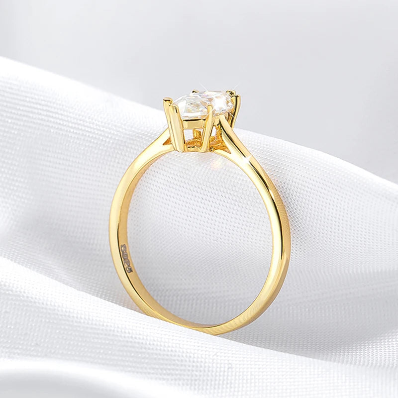 1ct Marquise Moissanite Engagement Ring in 925 Silver