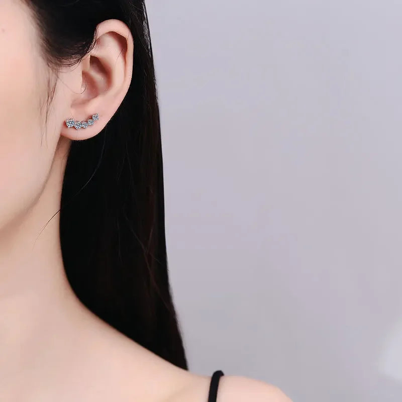1.16cttw Gradient Moissanite Stud Earrings in 925