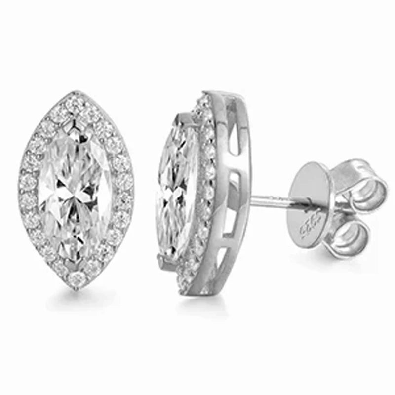 Ascher Cut Moissanite Earrings in 925 Silver