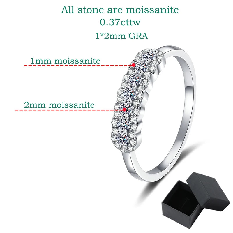 2mm Full Moissanite Eternity Ring, GRA in S925 Silver