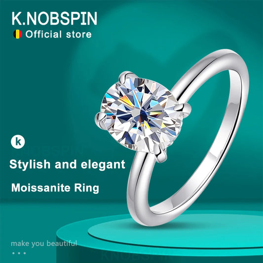 Oval Moissanite Ring, 1ct to 4.5ct GRA Certified