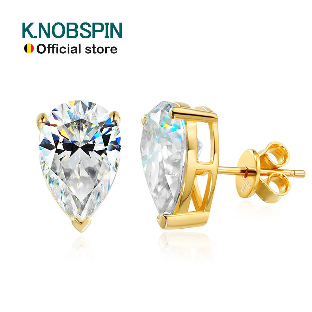 Pear Moissanite Stud Earrings, 0.5ct to 4ct GRA