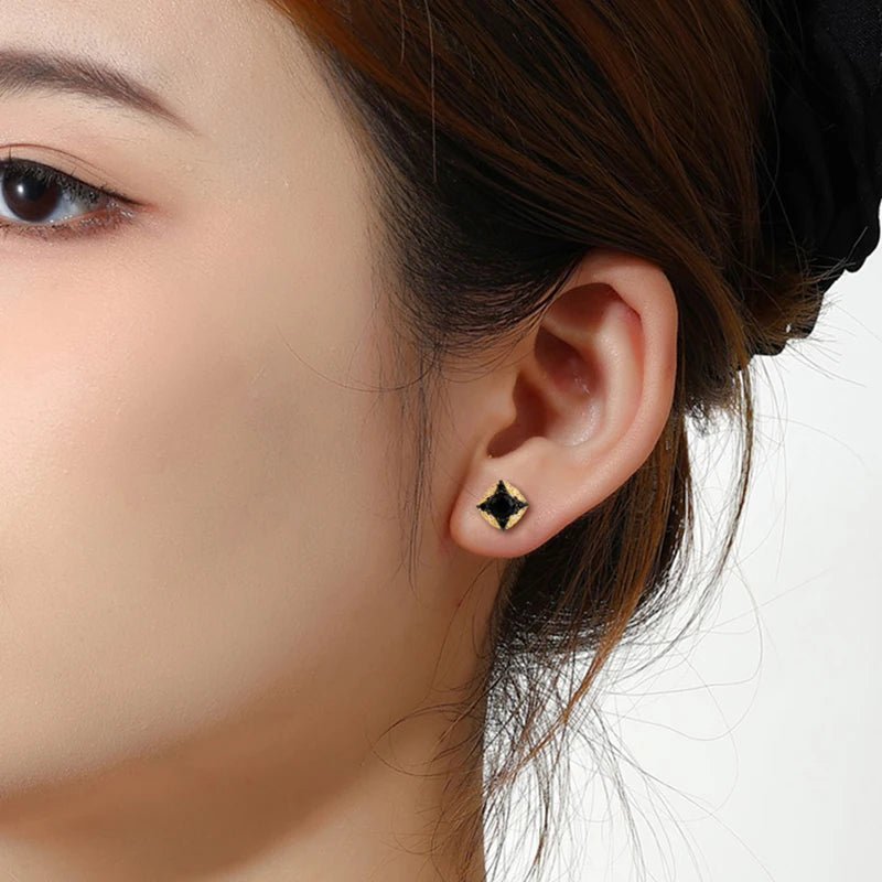 Iced Star Stud Earrings, Moissanite or CZ, 925 Silver
