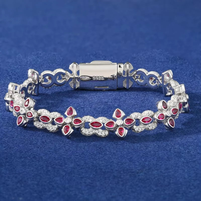 Infinity Cross Bracelet, Moissanite or CZ in 925 Silver