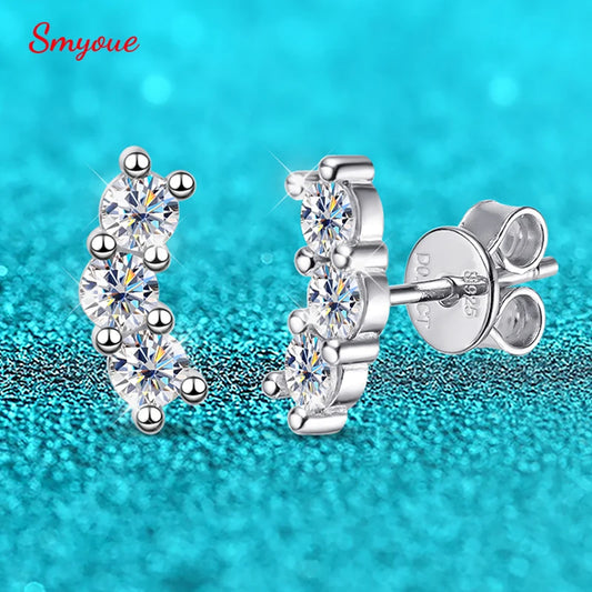 0.6cttw Moissanite Stud Earrings, Rhodium Plated