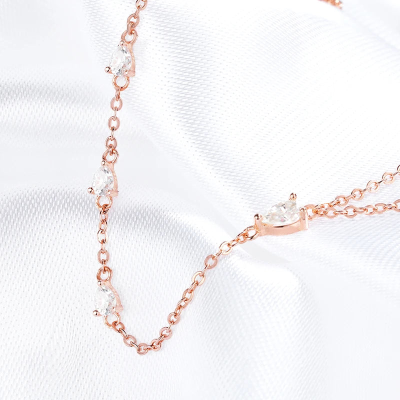 Pear Moissanite Bracelet in S925 Silver, 18k Plated