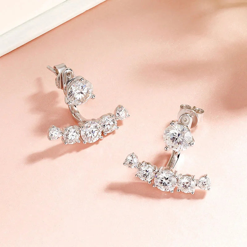 4.6cttw Moissanite Stud Earrings in 925 Sterling Silver