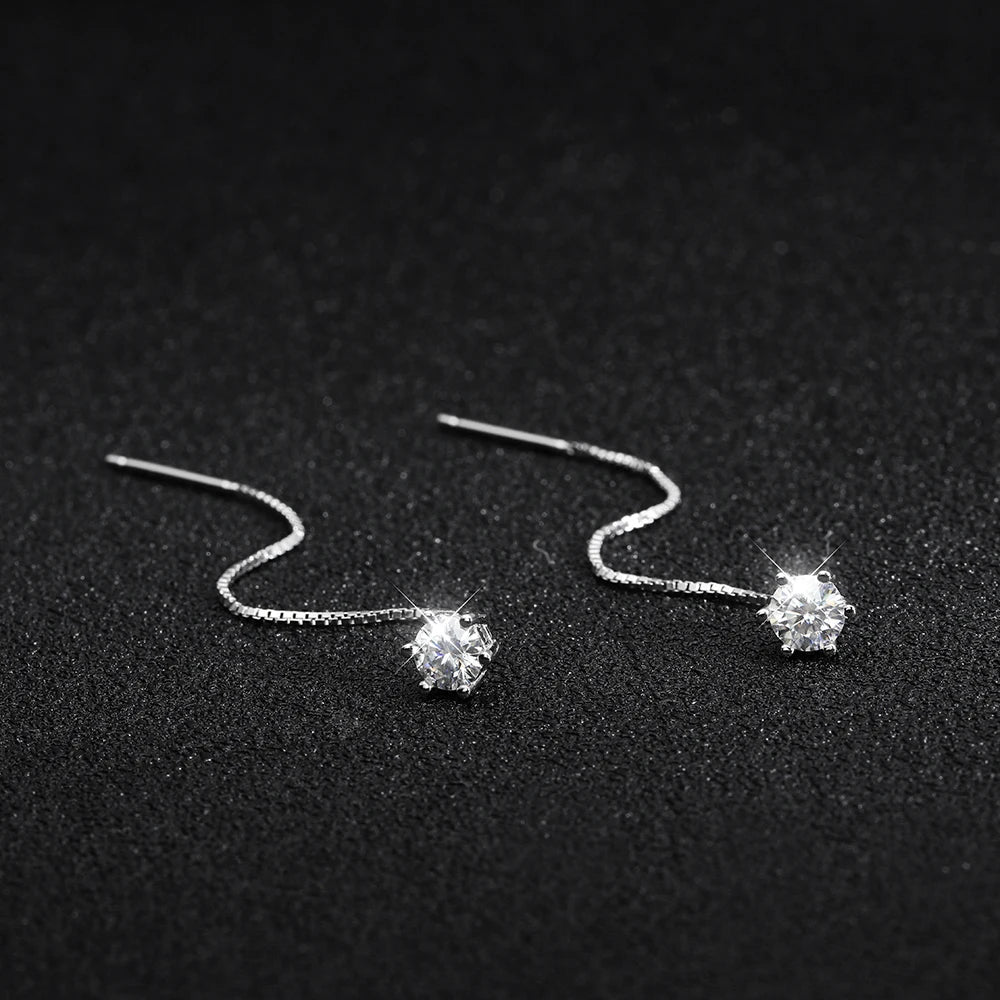 Moissanite Drop Earrings, 0.5ct or 1ct in s925 Silver