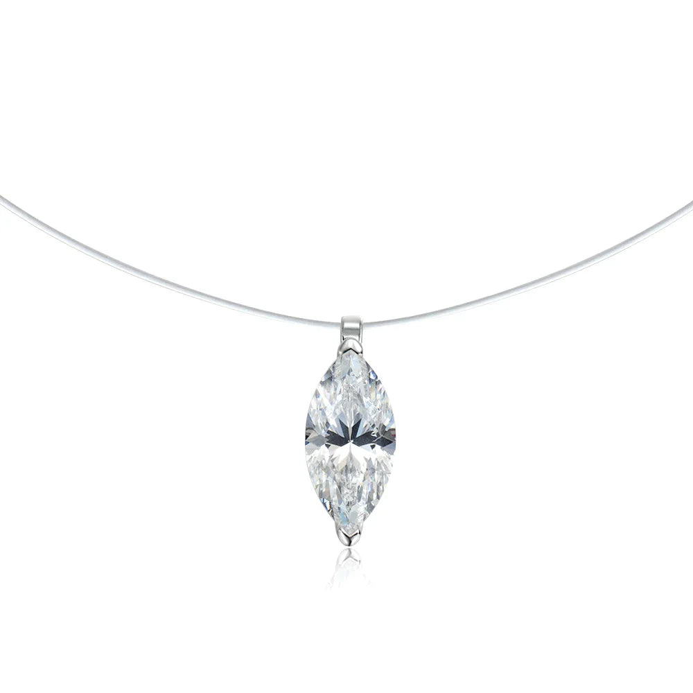 Moissanite Pendant Necklace, 1ct or 2ct in 925 Silver