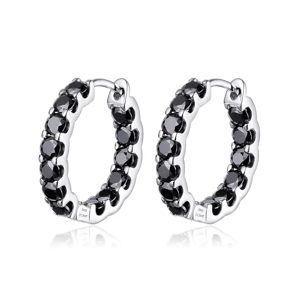 2.6cttw Moissanite Hoop Earrings in 925 Silver
