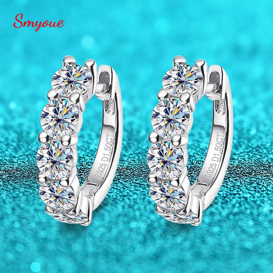 3cttw Moissanite Hoop Earrings in Sterling Silver