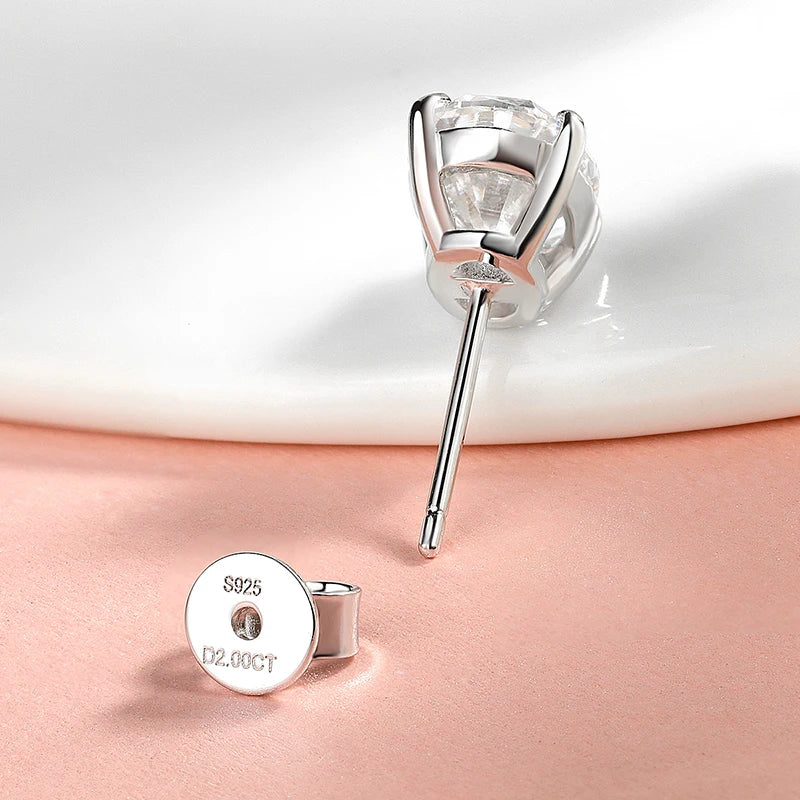 Oval Moissanite Studs, 1ct to 4ct GRA Certified