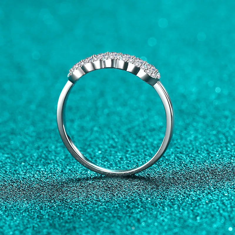 2mm Full Moissanite Eternity Ring, GRA in S925 Silver