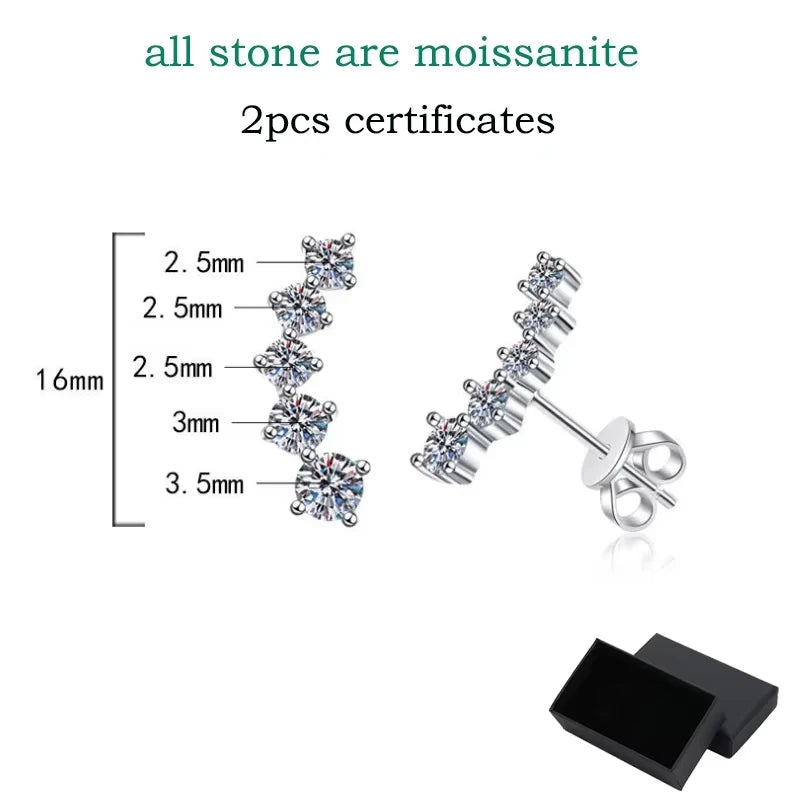 1.16cttw Gradient Moissanite Stud Earrings in 925