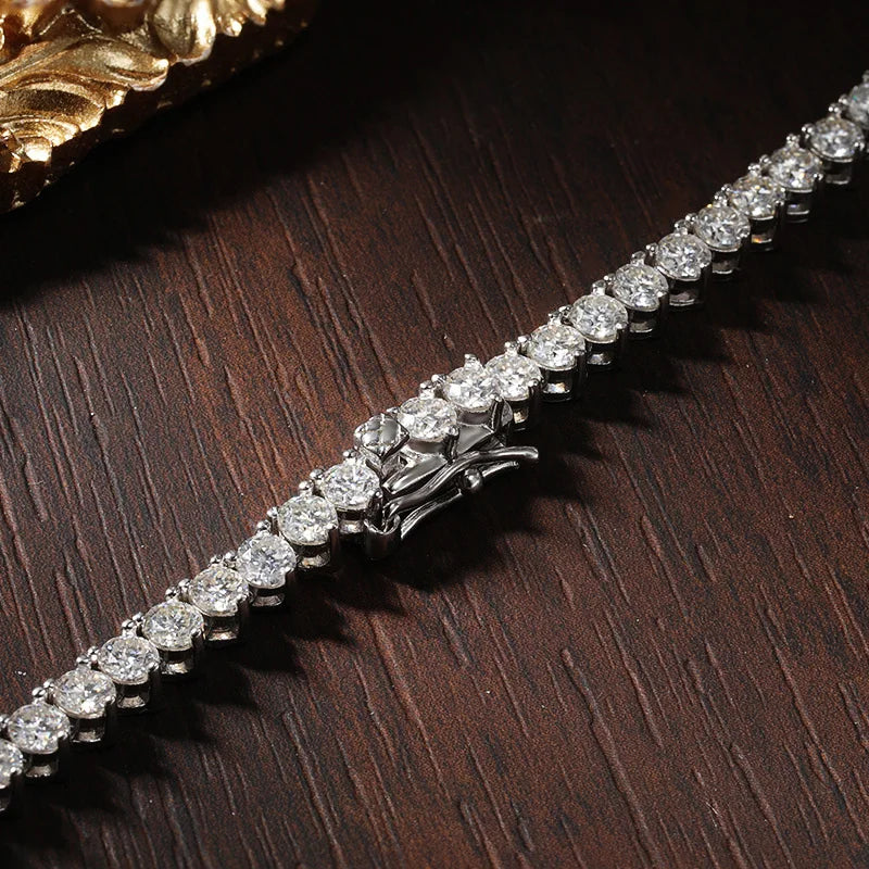 Tennis Necklace, Moissanite or Zircon in s925 Silver