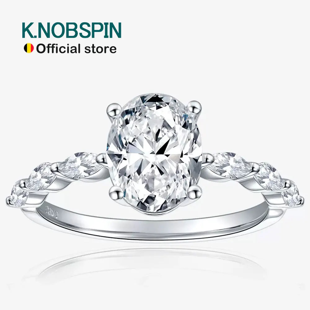 Oval Moissanite Engagement Ring, 1ct or 2ct in 925