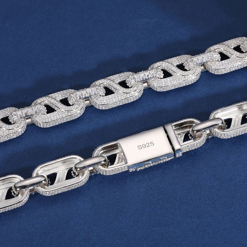 Baguette Moissanite Cuban Necklace, 6mm to 20mm, 925