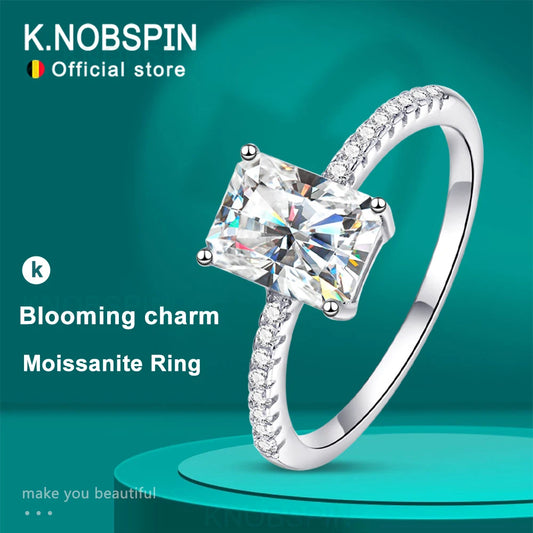 Radiant Cut Moissanite Ring, 1ct to 4ct in 925 Silver