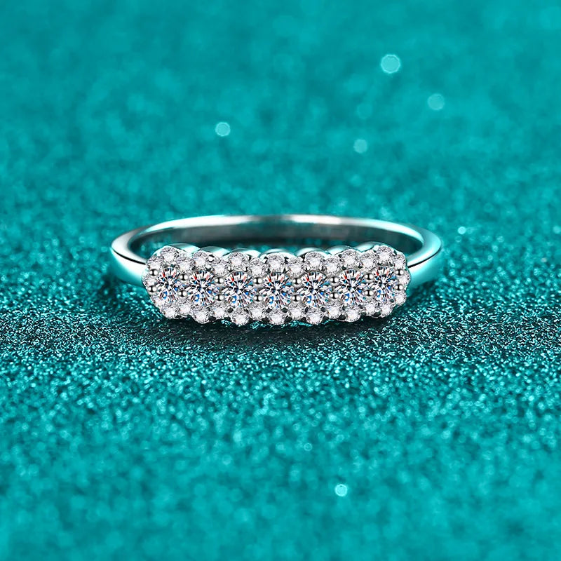 2mm Full Moissanite Eternity Ring, GRA in S925 Silver