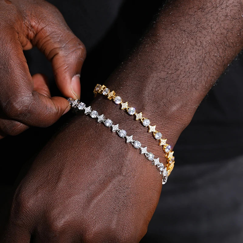 Iced Out Bracelet, 6mm 8mm or 10mm in 925 Silver
