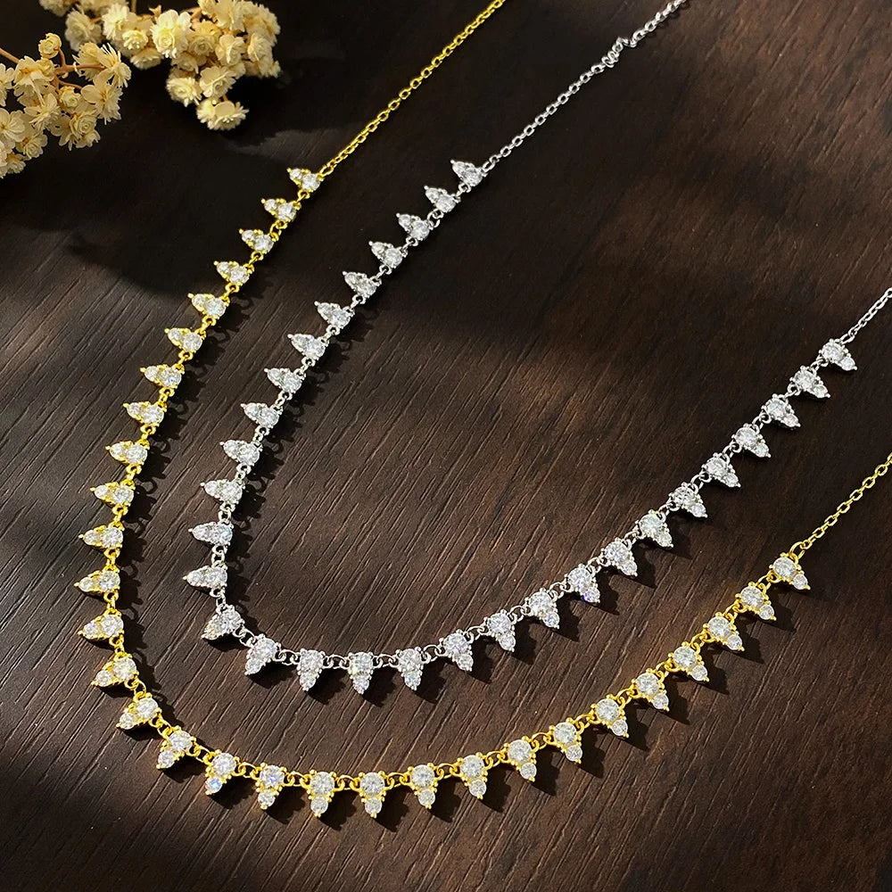 Moissanite Tennis Necklace, 2mm or 3mm 18 Inch s925