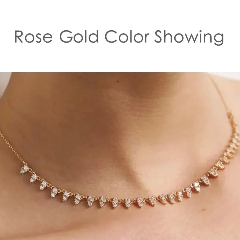 Moissanite Tennis Necklace, 2mm or 3mm 18 Inch s925