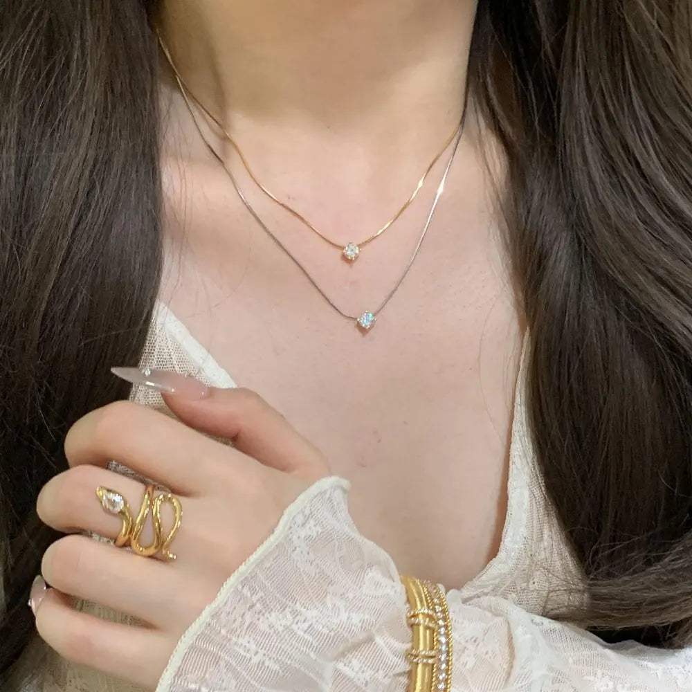 Dainty Moissanite Pendant Necklace, 0.5ct to 2ct s925
